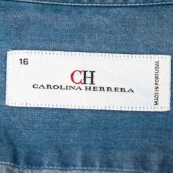 CH Carolina Herrera Blue Cotton Button Down Shirt L