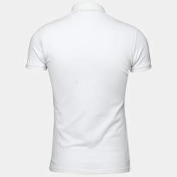 Pre Owned CH Carolina Herrera White Cotton Pique Short Sleeve Polo T-Shirt S