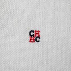 Pre Owned CH Carolina Herrera White Cotton Pique Short Sleeve Polo T-Shirt S