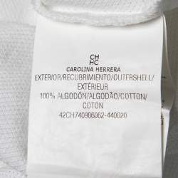 Pre Owned CH Carolina Herrera White Cotton Pique Short Sleeve Polo T-Shirt S