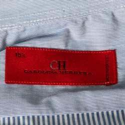 CH Carolina Herrera Blue Striped Cotton Button-Down Shirt M