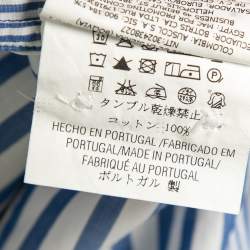 CH Carolina Herrera Blue Striped Cotton Button-Down Shirt M