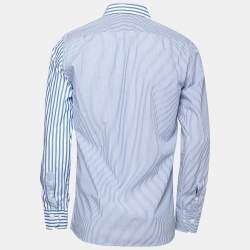 CH Carolina Herrera Blue Striped Cotton Button-Down Shirt M