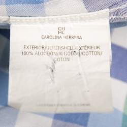 CH Carolina Herrera Blue Multicolor Check Patterned Cotton Button Down Shirt 2XL