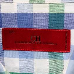 CH Carolina Herrera Blue Multicolor Check Patterned Cotton Button Down Shirt 2XL