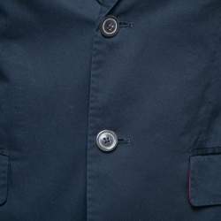 CH Carolina Herrera Midnight Blue Cotton Single Breasted Blazer M