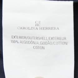 Pre Owned CH Carolina Herrera Navy Blue Cotton Stripe Detail Full Sleeve Shirt M