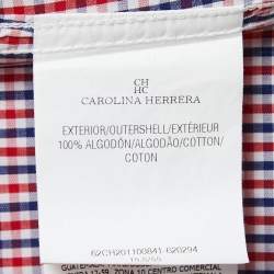 CH Carolina Herrera Navy Blue/Red Plaid Cotton Full Sleeve Shirt M