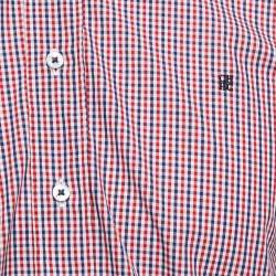 CH Carolina Herrera Navy Blue/Red Plaid Cotton Full Sleeve Shirt M
