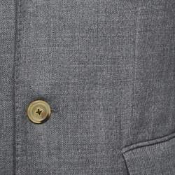 CH Carolina Herrera Grey Wool Single-Breasted Coat M