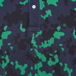 CH Carolina Herrera Navy Blue Camouflage Print Cotton Pique Polo T-Shirt XL