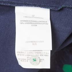 CH Carolina Herrera Navy Blue Camouflage Print Cotton Pique Polo T-Shirt XL