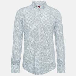 CH Carolina Herrera White Printed Cotton Long Sleeve Shirt M