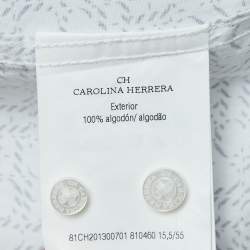 CH Carolina Herrera White Printed Cotton Long Sleeve Shirt M