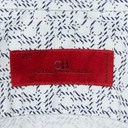 CH Carolina Herrera White Printed Cotton Long Sleeve Shirt M