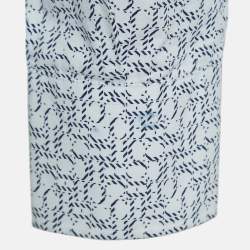 CH Carolina Herrera White Printed Cotton Long Sleeve Shirt M
