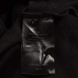 Pre Owned CH Carolina Herrera Black Embroidered Cotton Pique Polo T-Shirt L