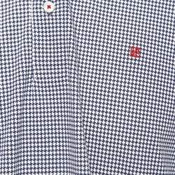 CH Carolina Herrera Blue Printed Cotton Pique Polo T-Shirt L