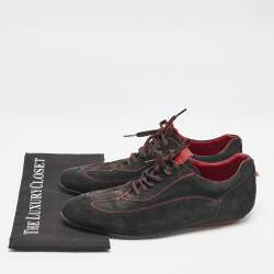 CH Carolina Herrera Black Suede Low Top Sneakers Size 43