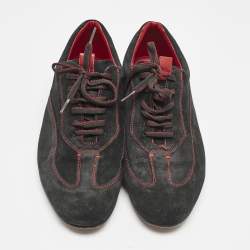 CH Carolina Herrera Black Suede Low Top Sneakers Size 43