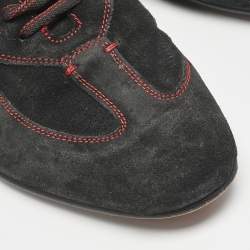 CH Carolina Herrera Black Suede Low Top Sneakers Size 43