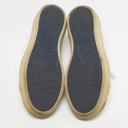 Pre Owned CH Carolina Herrera White/Red Leather Low Top Sneakers Size 43