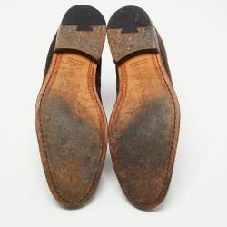 Pre Owned CH Carolina Herrera Dark Brown Suede Ankle Boots Size 42.5