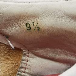 CH Carolina Herrera White/Beige Leather and Canvas Low Top Sneakers Size 43.5 