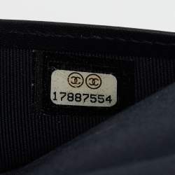 Pre Owned Chanel Black Quilted Caviar Leather CC Passport Holder