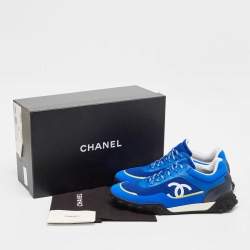 Chanel Multicolor Mesh and Leather CC Low Top Sneakers Size 46