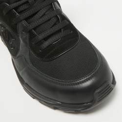 Chanel Black Leather And Suede CC High Top Sneakers Size 42