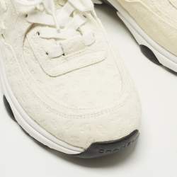 مملوكة مسبقًا Chanel CC Size 41 Cream Suede Lace Up Sneakers