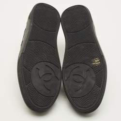 Pre Owned Chanel CC Size 46 Black Leather Lace Up Sneakers