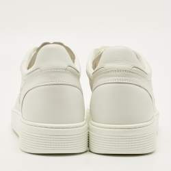 مملوكة مسبقًا Chanel Size 46 White Perforated Leather Lace Up Sneakers