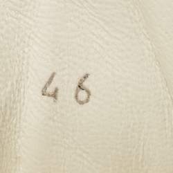 مملوكة مسبقًا Chanel Size 46 White Perforated Leather Lace Up Sneakers