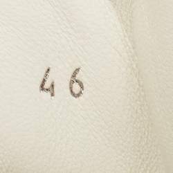 Pre Owned Chanel CC Size 46 White/Cream Leather and Canvas  Low Top Sneakers 