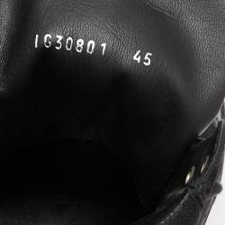 Chanel Black  Leather and Canvas  High-Top Sneakers Size 45 