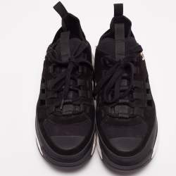 Chanel Black Leather CC Lace Up Sneakers  Size 41