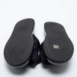 Chanel Black Fabric CC Slide Sandals Size 42