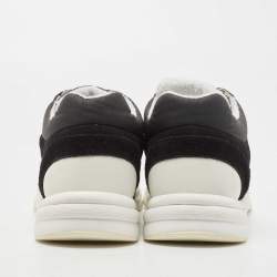 Chanel Black Suede and Fabric CC Low Top Sneakers Size 46