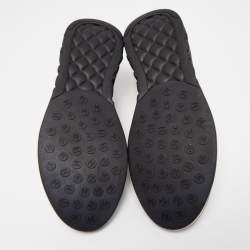 Pre Owned Chanel Cream/Black Mesh Lycra CC Low Top Sneakers Size 46