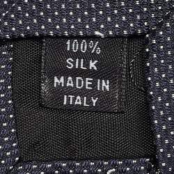 Chanel Navy Blue CC Patterned Silk Tie 