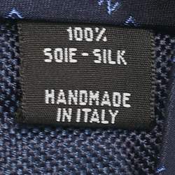 Chanel Blue Logo Pattern Silk Tie 