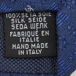 Pre Owned Chanel Blue CC Jacquard Silk Tie