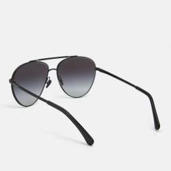Pre Owned Chanel Matte Black Gradient 4279-B Crystals Aviator Sunglasses