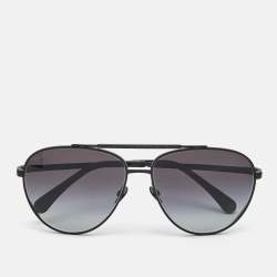 Pre Owned Chanel Matte Black Gradient 4279-B Crystals Aviator Sunglasses