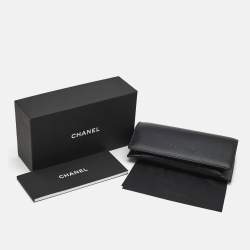 Pre Owned Chanel Matte Black Gradient 4279-B Crystals Aviator Sunglasses