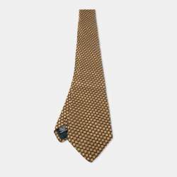 Pre Owned Chanel Beige Jacquard Traditional Tie 