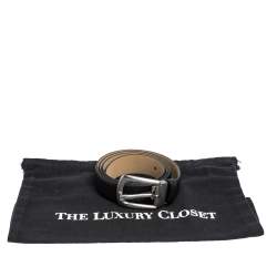 Chanel Black Soft Leather Buckle Belt 95CM