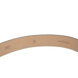 Chanel Black Soft Leather Buckle Belt 95CM
